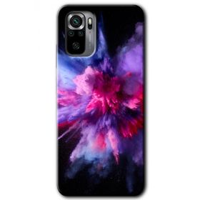 Xiaomi Redmi Note 10 Color Splash Purple Baskılı Uyumlu Silikon Kılıf
