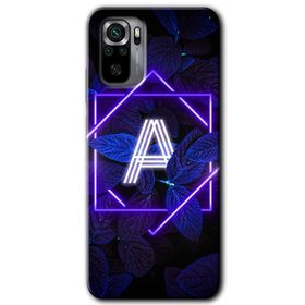 Xiaomi Redmi Note 10 Dark Neon Yaprak A Harfi Baskılı Uyumlu Silikon Kılıf