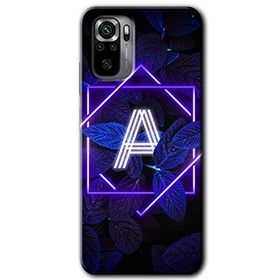 Xiaomi Redmi Note 10 Dark Neon Yaprak A Harfi Baskılı Uyumlu Silikon Kılıf