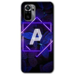 Xiaomi Redmi Note 10 Dark Neon Yaprak A Harfi Baskılı Uyumlu Silikon Kılıf