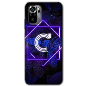 Xiaomi Redmi Note 10 Dark Neon Yaprak Ç Harfi Baskılı Uyumlu Silikon Kılıf