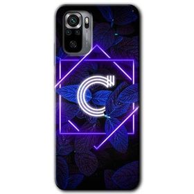 Xiaomi Redmi Note 10 Dark Neon Yaprak Ç Harfi Baskılı Uyumlu Silikon Kılıf