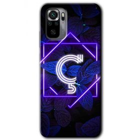 Xiaomi Redmi Note 10 Dark Neon Yaprak Ç Harfi Baskılı Uyumlu Silikon Kılıf