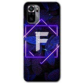 Xiaomi Redmi Note 10 Dark Neon Yaprak F Harfi Baskılı Uyumlu Silikon Kılıf