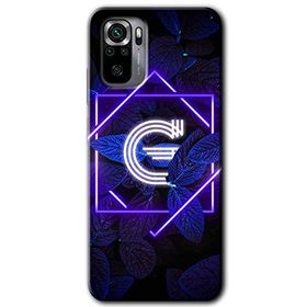 Xiaomi Redmi Note 10 Dark Neon Yaprak G Harfi Baskılı Uyumlu Silikon Kılıf