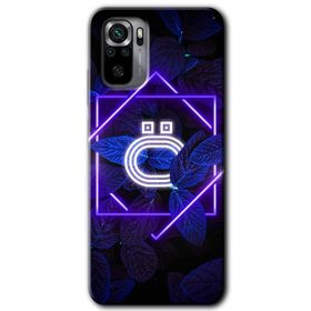 Xiaomi Redmi Note 10 Dark Neon Yaprak Ö Harfi Baskılı Uyumlu Silikon Kılıf