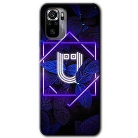 Xiaomi Redmi Note 10 Dark Neon Yaprak Ü Harfi Baskılı Uyumlu Silikon Kılıf