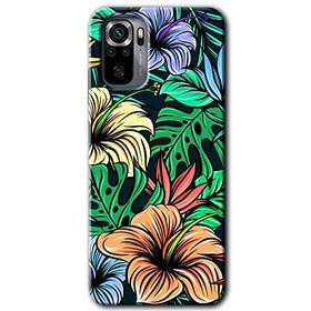 Xiaomi Redmi Note 10 Hibiscus Flowers Baskılı Uyumlu Silikon Kılıf