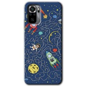 Xiaomi Redmi Note 10 Kedi Galaksi Baskılı Uyumlu Silikon Kılıf