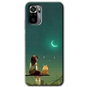 Xiaomi Redmi Note 10 Kedili Kız Baskılı Uyumlu Silikon Kılıf
