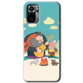 Xiaomi Redmi Note 10 Kış Pikniği Baskılı Uyumlu Silikon Kılıf