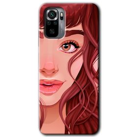 Xiaomi Redmi Note 10 Kızıl Kız Baskılı Uyumlu Silikon Kılıf
