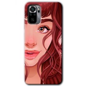 Xiaomi Redmi Note 10 Kızıl Kız Baskılı Uyumlu Silikon Kılıf