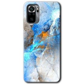 Xiaomi Redmi Note 10 Mavi Buzul Baskılı Uyumlu Silikon Kılıf