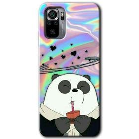 Xiaomi Redmi Note 10 Milkshake Panda Baskılı Uyumlu Silikon Kılıf
