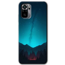Xiaomi Redmi Note 10 Night Fores Mount Baskılı Uyumlu Silikon Kılıf