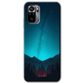 Xiaomi Redmi Note 10 Night Fores Mount Baskılı Uyumlu Silikon Kılıf