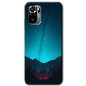 Xiaomi Redmi Note 10 Night Fores Mount Baskılı Uyumlu Silikon Kılıf