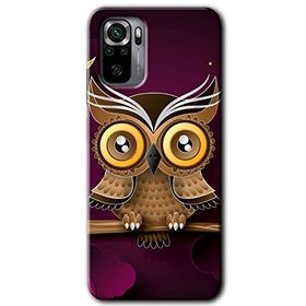 Xiaomi Redmi Note 10 Owl Bird Branch Baskılı Uyumlu Silikon Kılıf