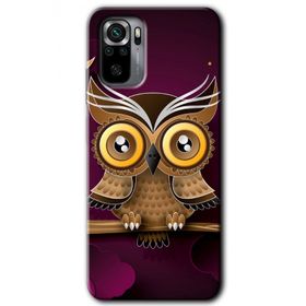 Xiaomi Redmi Note 10 Owl Bird Branch Baskılı Uyumlu Silikon Kılıf