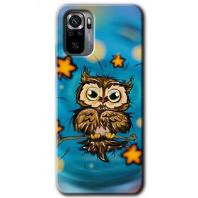 Xiaomi Redmi Note 10 Owl Bird Stars Baskılı Uyumlu Silikon Kılıf