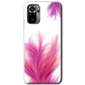 Xiaomi Redmi Note 10 Pembe Tüy Baskılı Uyumlu Silikon Kılıf
