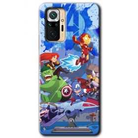 Xiaomi Redmi Note 10 Pro Avengers Cartoon Baskılı Uyumlu Silikon Kılıf
