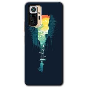 Xiaomi Redmi Note 10 Pro City Bird Sky Baskılı Uyumlu Silikon Kılıf