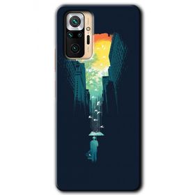 Xiaomi Redmi Note 10 Pro City Bird Sky Baskılı Uyumlu Silikon Kılıf