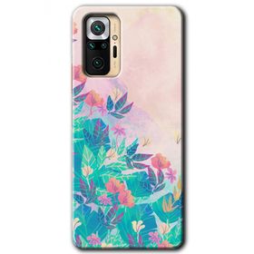 Xiaomi Redmi Note 10 Pro Çizim Yapraklar Baskılı Uyumlu Silikon Kılıf