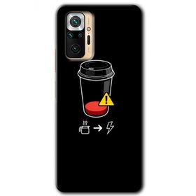 Xiaomi Redmi Note 10 Pro Coffee Battery Baskılı Uyumlu Silikon Kılıf