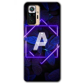 Xiaomi Redmi Note 10 Pro Dark Neon Yaprak A Harfi Baskılı Uyumlu Silikon Kılıf