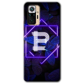 Xiaomi Redmi Note 10 Pro Dark Neon Yaprak B Harfi Baskılı Uyumlu Silikon Kılıf