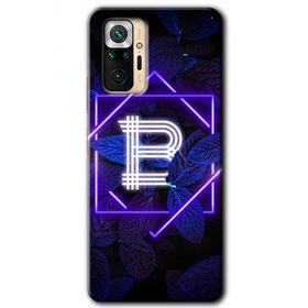 Xiaomi Redmi Note 10 Pro Dark Neon Yaprak B Harfi Baskılı Uyumlu Silikon Kılıf