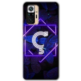 Xiaomi Redmi Note 10 Pro Dark Neon Yaprak C Harfi Baskılı Uyumlu Silikon Kılıf
