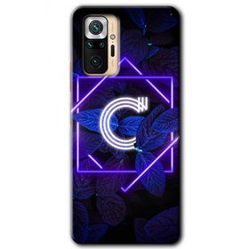 Xiaomi Redmi Note 10 Pro Dark Neon Yaprak C Harfi Baskılı Uyumlu Silikon Kılıf