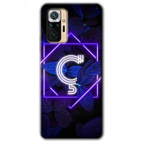 Xiaomi Redmi Note 10 Pro Dark Neon Yaprak C Harfi Baskılı Uyumlu Silikon Kılıf