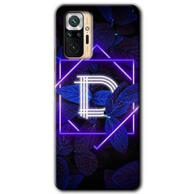 Xiaomi Redmi Note 10 Pro Dark Neon Yaprak D Harfi Baskılı Uyumlu Silikon Kılıf