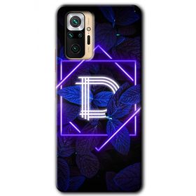 Xiaomi Redmi Note 10 Pro Dark Neon Yaprak D Harfi Baskılı Uyumlu Silikon Kılıf