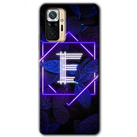 Xiaomi Redmi Note 10 Pro Dark Neon Yaprak E Harfi Baskılı Uyumlu Silikon Kılıf