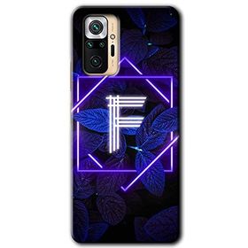 Xiaomi Redmi Note 10 Pro Dark Neon Yaprak F Harfi Baskılı Uyumlu Silikon Kılıf