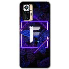 Xiaomi Redmi Note 10 Pro Dark Neon Yaprak F Harfi Baskılı Uyumlu Silikon Kılıf