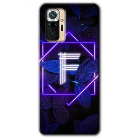 Xiaomi Redmi Note 10 Pro Dark Neon Yaprak F Harfi Baskılı Uyumlu Silikon Kılıf