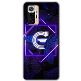 Xiaomi Redmi Note 10 Pro Dark Neon Yaprak G Harfi Baskılı Uyumlu Silikon Kılıf