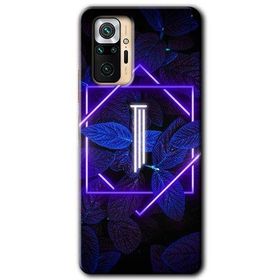 Xiaomi Redmi Note 10 Pro Dark Neon Yaprak İ Harfi Baskılı Uyumlu Silikon Kılıf