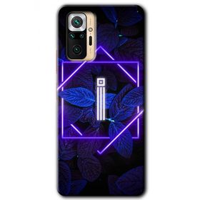 Xiaomi Redmi Note 10 Pro Dark Neon Yaprak İ Harfi Baskılı Uyumlu Silikon Kılıf