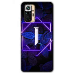 Xiaomi Redmi Note 10 Pro Dark Neon Yaprak İ Harfi Baskılı Uyumlu Silikon Kılıf