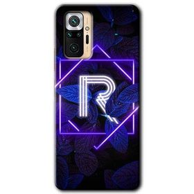 Xiaomi Redmi Note 10 Pro Dark Neon Yaprak R Harfi Baskılı Uyumlu Silikon Kılıf