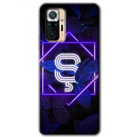 Xiaomi Redmi Note 10 Pro Dark Neon Yaprak S Harfi Baskılı Uyumlu Silikon Kılıf