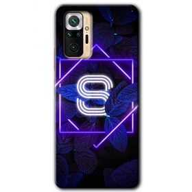 Xiaomi Redmi Note 10 Pro Dark Neon Yaprak S Harfi Baskılı Uyumlu Silikon Kılıf
